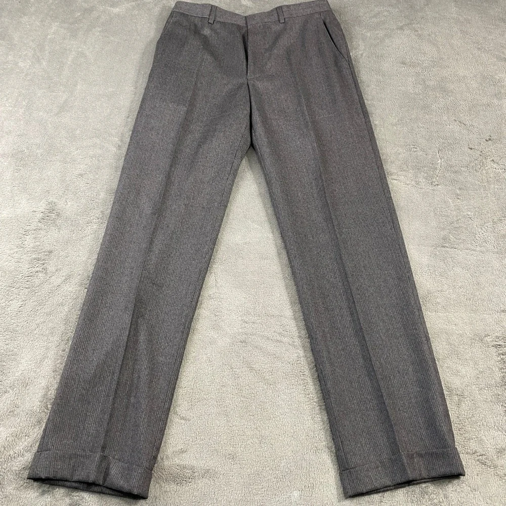 Jos. A.‎ Bank Suit Mens 39L Grey Wool Cashmere Slim Fit 2-Button Micro-Stripe